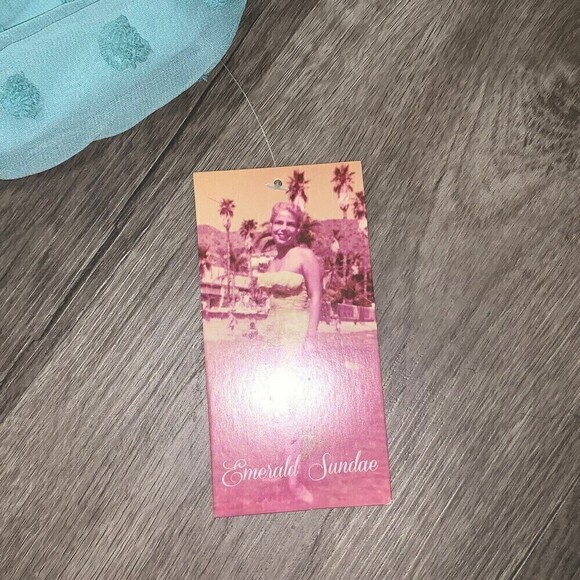 EMERALD Sundae Green Dress Size‎ Small Swiss Dot - Picture 2 of 11